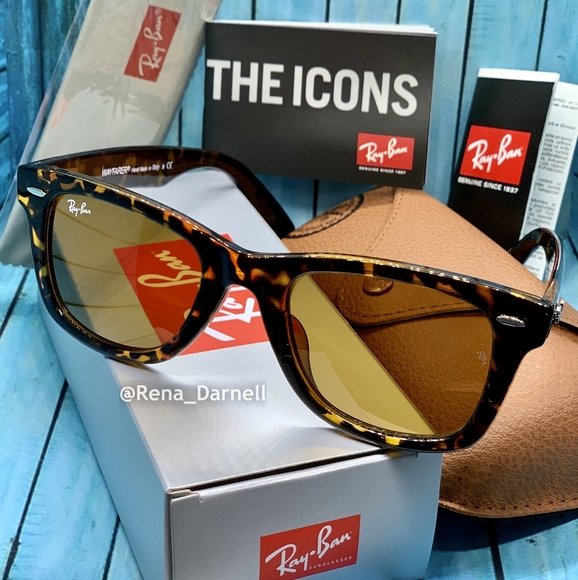 Ray-Ban Wayfarer Tortoise RB2140 Brown New - Picture 8 of 13